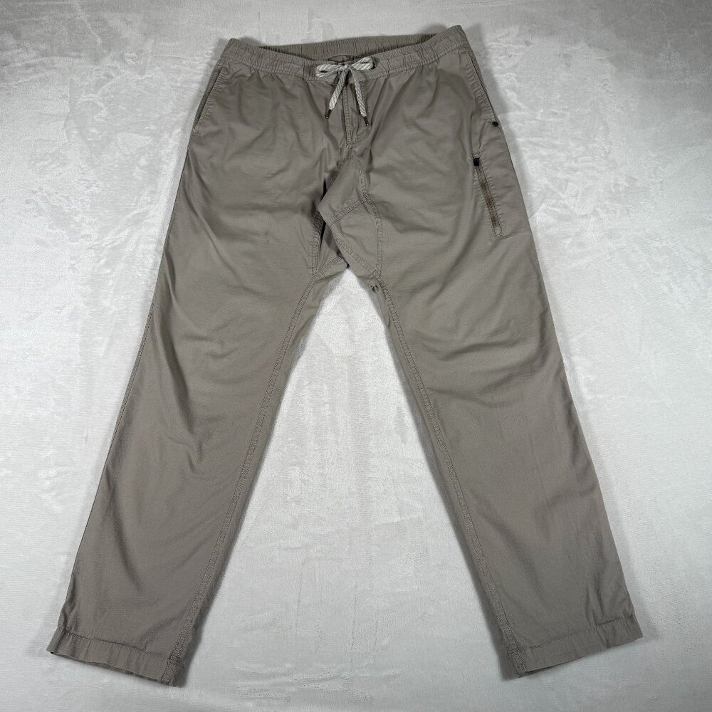 Vuori Ripstop Pants Men Size W34 L30 Gray Drawstring Straight Legs Pockets